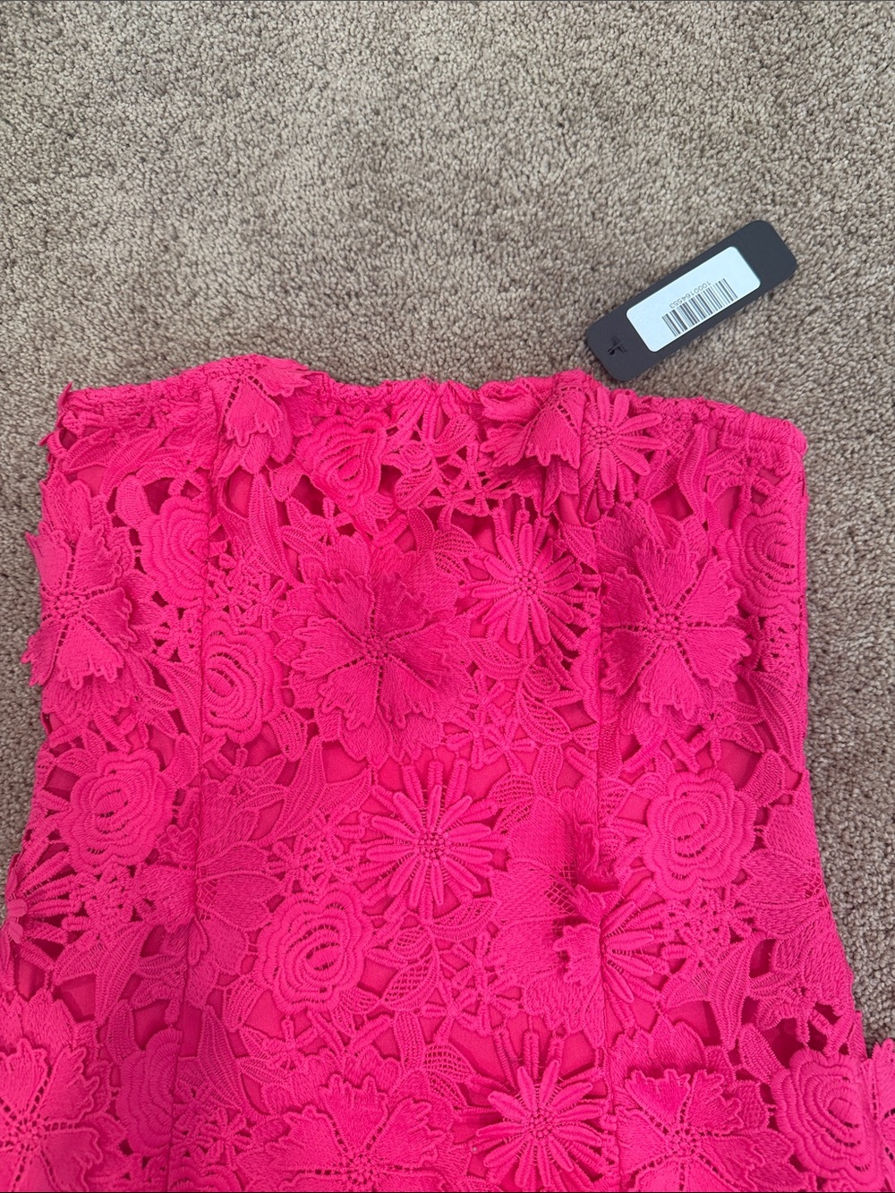 Vici Hot Pink Floral Lace Mini Dress - Picture 2 of 4